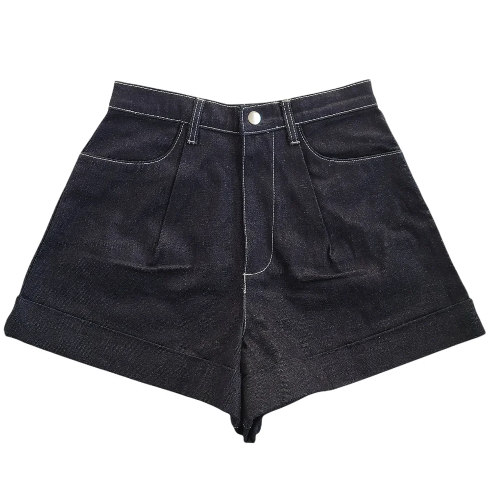WeWoreWhat Indigo Jean Cuff Shorts NWT - Picture 2 of 7